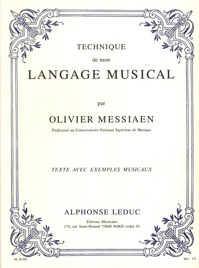 O. Messiaen: Technique de mon langage musical (Bu)