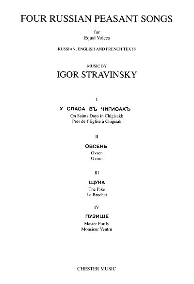 I. Strawinski: Four Russian Peasant Songs (Upper or Lower Vo
