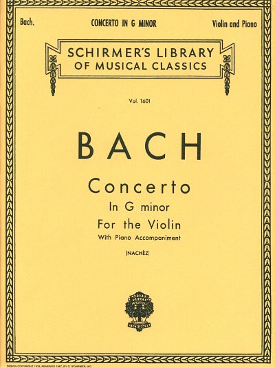 J.S. Bach: Concerto In G Minor, VlKlav (KlavpaSt)