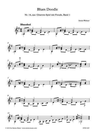 DL: A. Wehner: Blues Doodle Nr. 14, aus: Gitarren-Spiel mit 