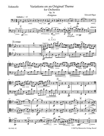 E. Elgar: Variations on an Original Theme op. 36, Sinfo (Vc)