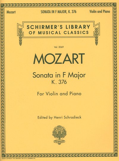 W.A. Mozart: Sonata in F Major, K376, VlKlav (KlavpaSt)