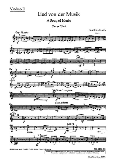 P. Hindemith: Lied von der Musik  (Vl2)