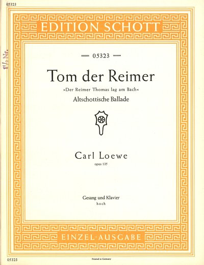 C. Loewe: Tom der Reimer op. 135a , GesHKlav