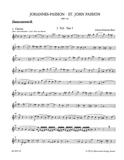 J.S. Bach: Johannes-Passion BWV 245, 4GesGchOrcBc (Fl2)