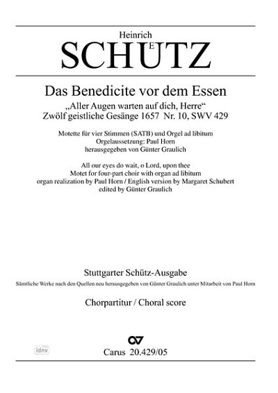 DL: H. Schütz: Das Benedicite vor dem Essen (Part.)