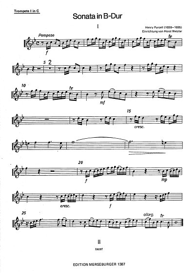 H. Purcell: Sonata B-Dur, 3Trp2Pos (Tr1)