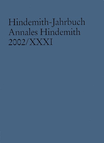P. Hindemith: Hindemith-Jahrbuch 31 (Bu)
