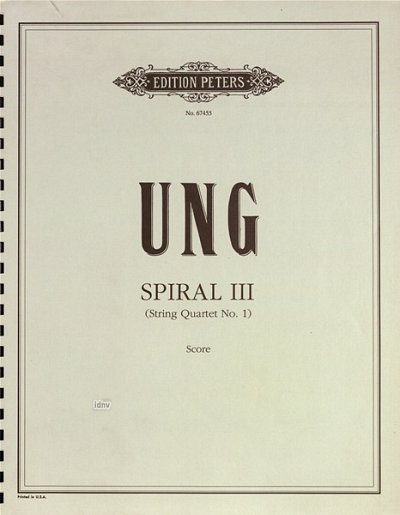 U. Chinary: Spiral III (1990), Streichquartett (2 Violinen, 