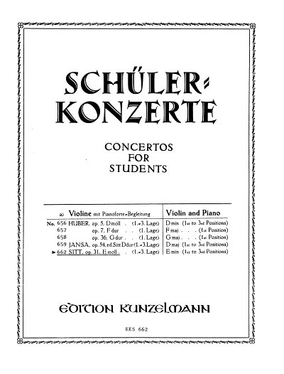 H. Sitt: Konzert für Violine e-Moll op. 3, VlKlav (KlavpaSt)