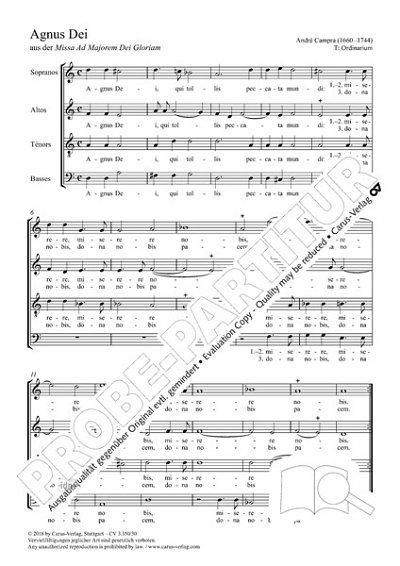 DL: A. Campra: Agnus Dei (Missa Ad majorem Dei Glo, GCh4 (Pa