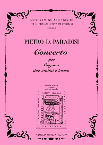 P.D. Paradisi: Concerto Per Organo 2 Violini e Basso