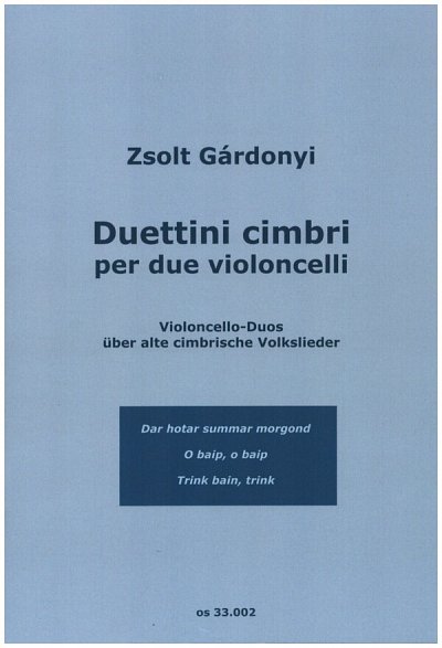 Z. Gárdonyi: Duettini cimbri, 2Vc (SppaSt)