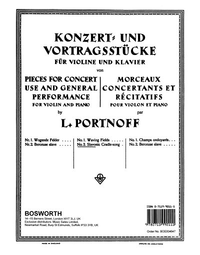 L. Portnoff: Slowakisches Wiegenlied, VlKlav (KlavpaSt)
