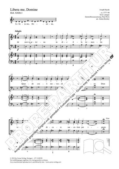 DL: J. Haydn: Libera me, Domine d-Moll Hob. XXII, Gch4Bc (Pa