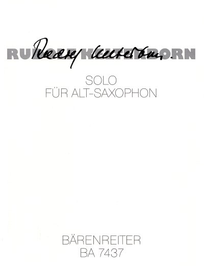 AQ: R. Kelterborn: Solo, Asax (B-Ware)