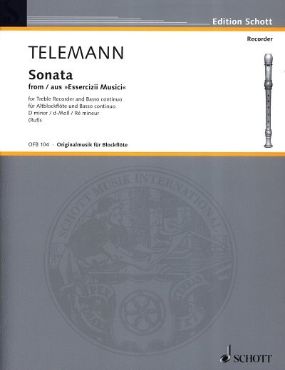 G.P. Telemann: Sonata d-Moll, ABlfBc (Pa+St)