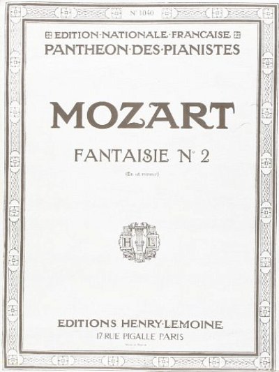 W.A. Mozart: Fantaisie n°2 ut min., Klav
