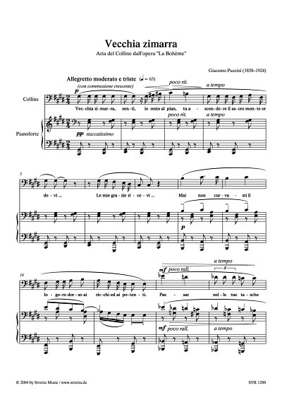 DL: G. Puccini: Vecchia zimarra Arie des Colline aus der Ope