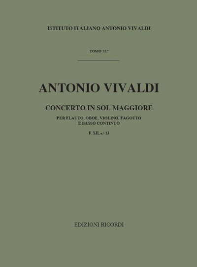 Concerto Per Strumenti Diversi E B.C.:  (Part.)