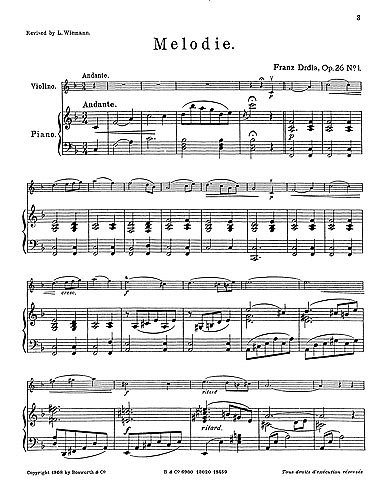 Melodie For Violin And Piano Op.26 No.1, VlKlav (KlavpaSt)