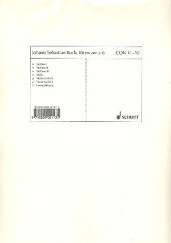 J.S. Bach: Ricercare a 6 c-Moll BWV 1079 , Stro