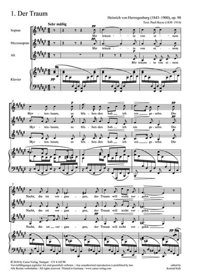 H. von Herzogenberg: Herzogenberg: Sechs Mädchenlieder op. 98