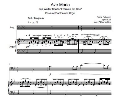 DL: F. Schubert: Ave Maria, PosOrg (Par2St)