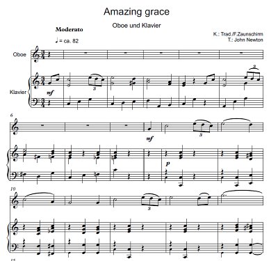 DL: (Traditional): Amazing Grace, ObKlav (Par2St)
