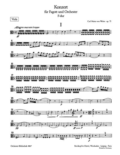 C.M. von Weber: Konzert F-Dur Op 75 J 127 - Fag Orch