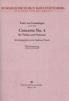 Gemmingen Ernst Von: Concerto 4 - Vl Orch