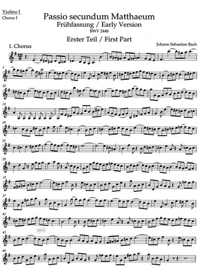 J.S. Bach: Matthäus-Passion BWV 244b, 4GesGchOrch (VL1a)