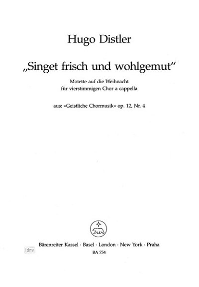 H. Distler: Singet frisch und wohlgemut Nr. 4, GCh4 (Chpa)