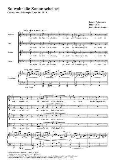 R. Schumann: So wahr die Sonne scheinet G-Dur op. 101, 8 (1849)