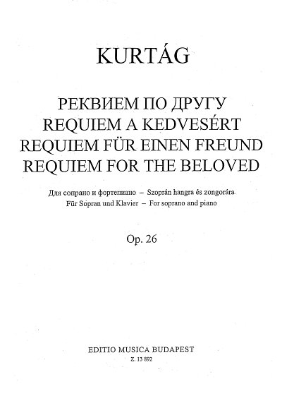 G. Kurtág: Requiem für einen Freund op. 26, GesSKlav