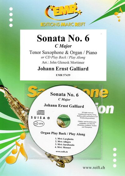 J.E. Galliard: Sonata No. 6, TsaxKlavOrg (+CD)