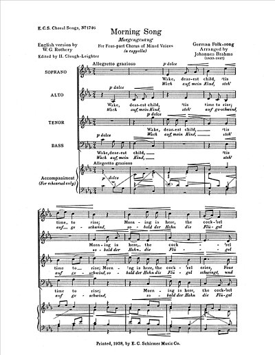 J. Brahms: Morning Song, Gch;Klav (Chpa)