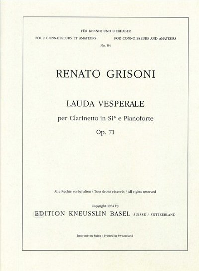 G. Renato: Lauda vesperale op. 71, KlarKlv (KlavpaSt)
