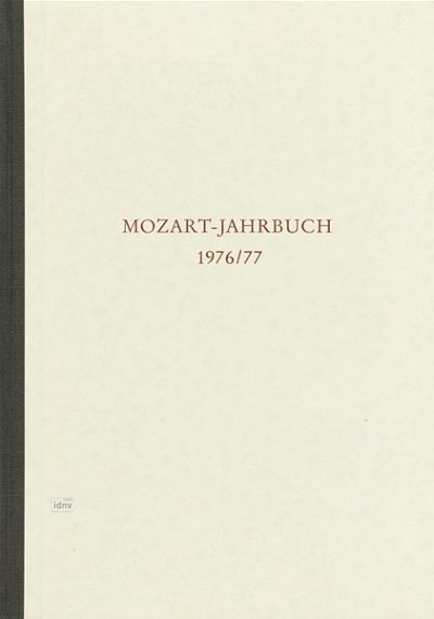 Zentralinstitut für : Mozart-Jahrbuch 1976/1977 (Bu)