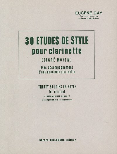 30 Etudes De Style Avec 2E Clarinette, Klar
