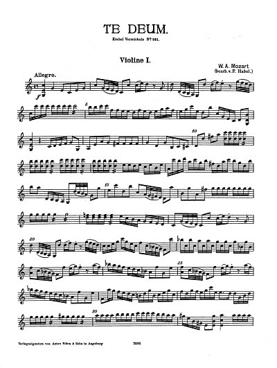W.A. Mozart: Te Deum KV 141, GchOrchOrg (Vl1)