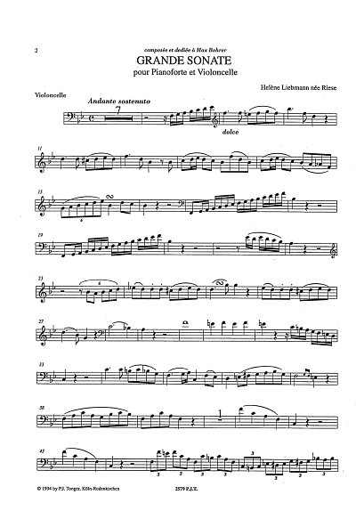 AQ: H. Liebmann: Grande Sonate B-Dur op. 10, VcKlav (B-Ware)