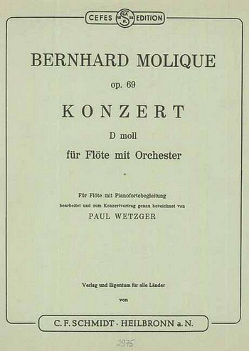 Molque B.: Konzert D-Moll Op 69