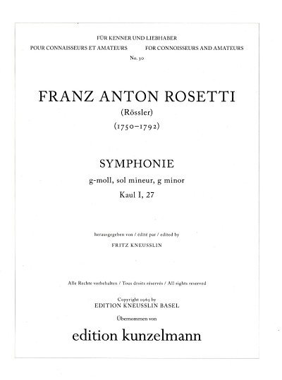 A. Rosetti: Sinfonie g-moll, Sinfo (Part.)