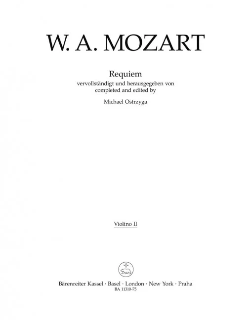 W.A. Mozart: Requiem, 4GesGchOrchO (Vl2) (0)