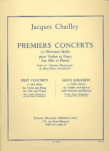 J. Chailley: Premiers Concerts, 12 Morceaux , VlKlav (Part.)