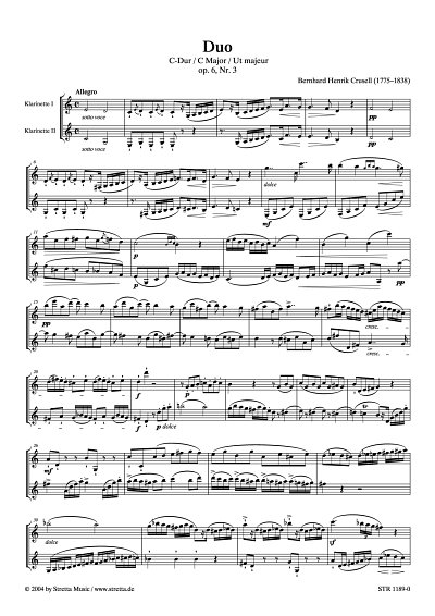 DL: B.H. Crusell: Duo C-Dur op. 6, Nr. 3