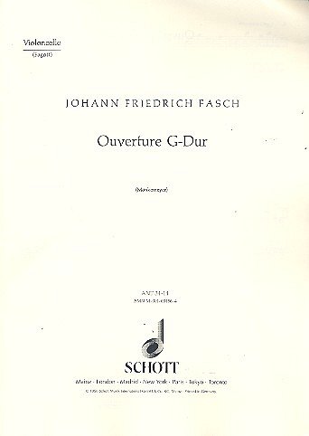 J.F. Fasch: Ouvertuere  G-Dur, StroBc;2ObFg (VcFg)