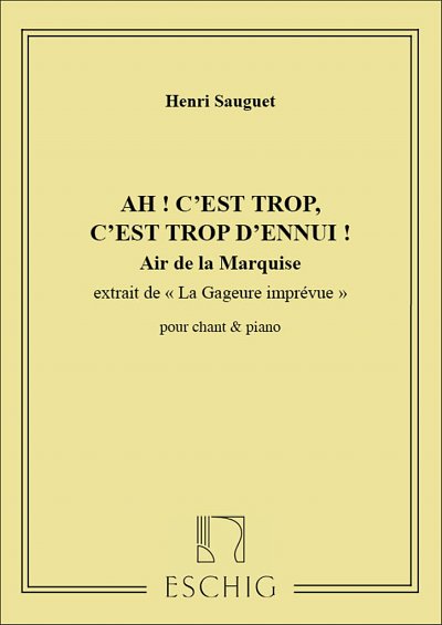 H. Sauguet: Gageure Imprevue Air De La Marquise Cht-Piano