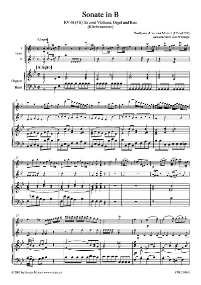 DL: W.A. Mozart: Kirchensonate B-Dur KV 68 (41i)